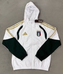 2026/27 Italy White Windbreaker Hoodies Top With Hat-510/66