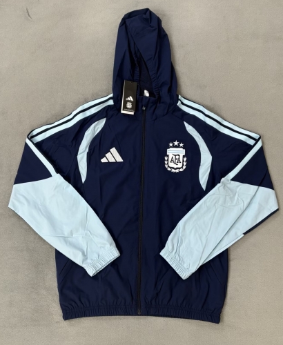 2026/27 Argentina Royal Blue Windbreaker Hoodies Top With Hat-510/XH