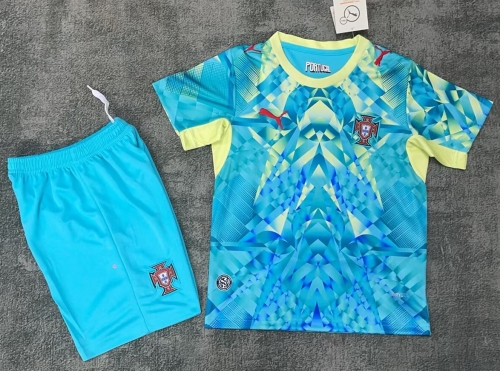 Kids 2026/27 Portugal Goalkeeper Blue Youth/Kids Soccer Uniform-507/SKE