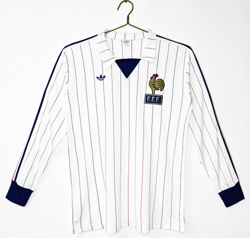 80-82 Retro Version France Away WhiteLS Thailand Soccer Jersey AAA-2011/710