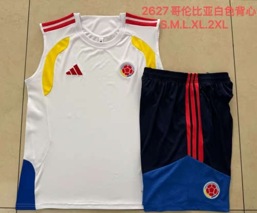2026/27 Colombia White Thailand Soccer Tracksuit Vest Set-815