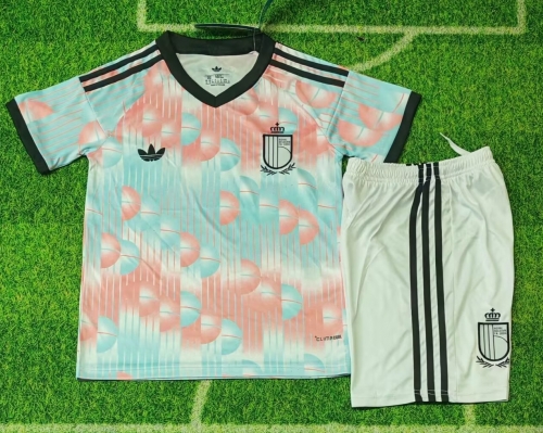 Kids 2026/27 Belgium Away Pink & Blue Kids/Youth Soccer Uniform-507/530