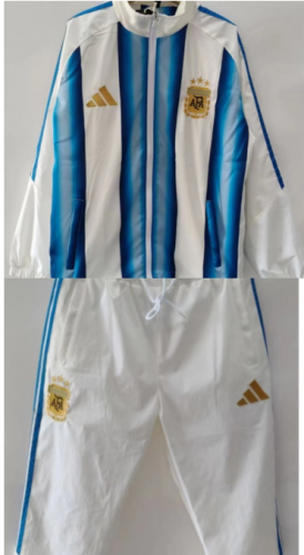 2026/27 Argentina White Soccer Windbreaker Uniform-XH