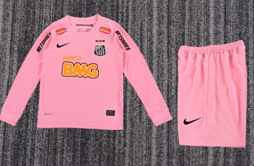 Kids 2013 Retro Version Santos FC Pink Kids/Youth LS Soccer Uniform-811