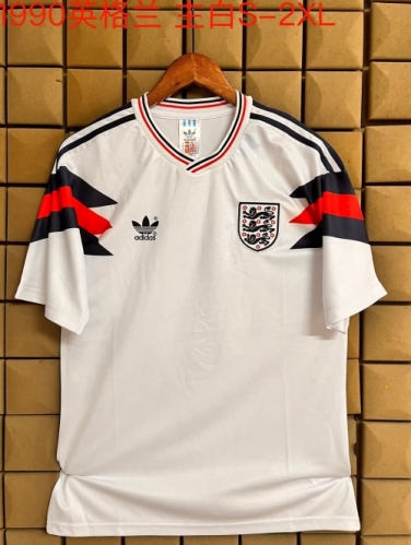90 Retro Verison England Home White Thailand Soccer Jersey AAA-709