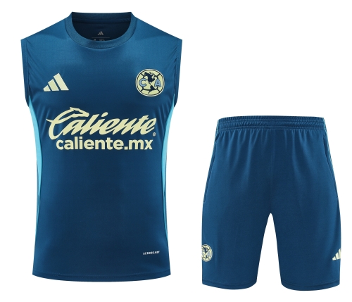 2025/26 Club América Lake Blue Thailand Soccer Training Vest Uniform-418