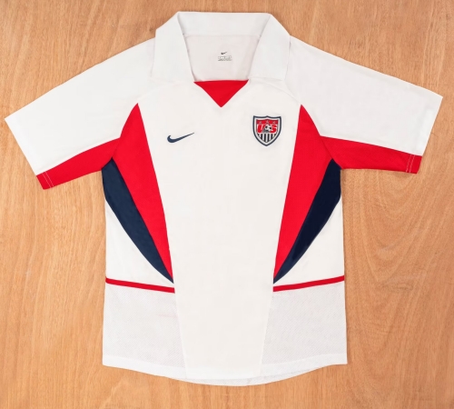 2002 Retro Version USA Home White Thailand Soccer Jersey-1041