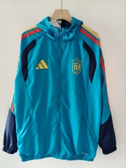 2026/27 Spain Lake Blue Windbreaker Hoodies Top With Hat-XH/66