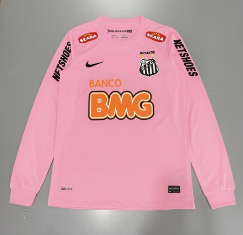 12/13 Retro Version Santos FC Home Pink Thailand LS Soccer Jersey AAA-311