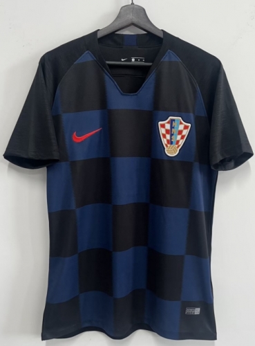 18 Retro Version Croatia Away Black & Blue Thailand Soccer Jersey AAA-301