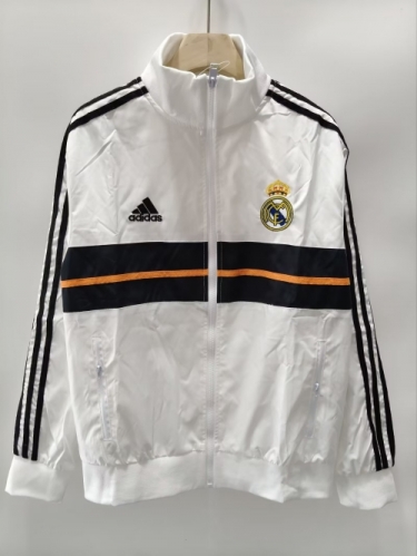 13/14 Retro Version Rea Madrid White Windbreaker Hoodies Top-XH/66