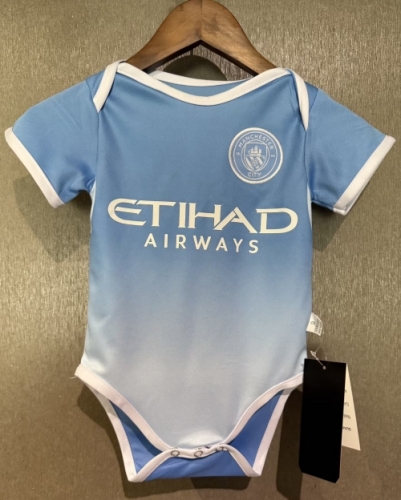 (Size 9-12) 2026/27 Manchester City Home Blue Baby Soccer Uniform-308