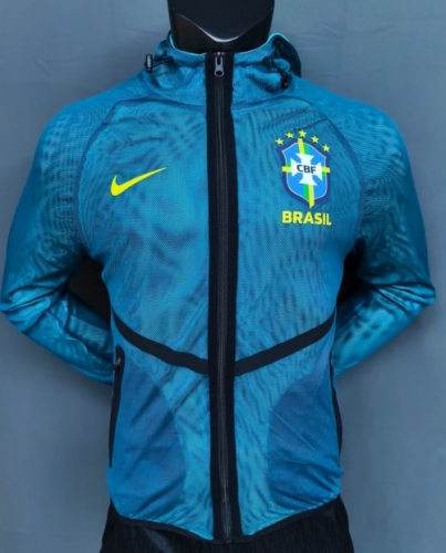 2026/27 World Cup Brazil Green Windbreaker Hoodies Top With Hat-95