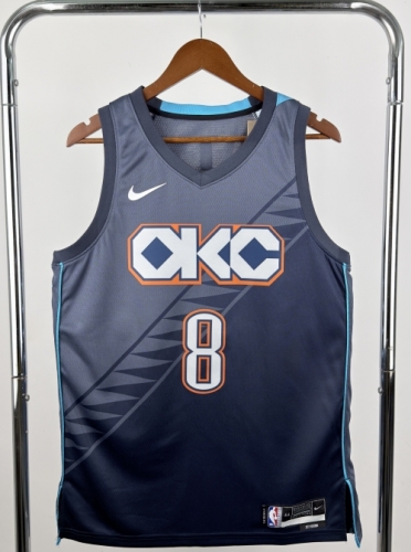 2026 City Version NBA Oklahoma City Thunder Gray #8 Jersey-311