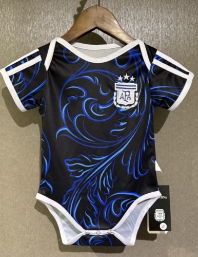 3 Star (Size 9/12 )2026/27 Argentina Away Blue and Black Baby Soccer Uniform-308