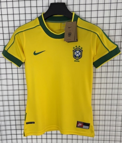 1998 Retro Version Brazil Home Yellow Female Thailand Soccer Jersey AAA-510