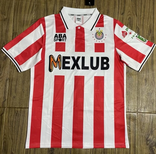 94/95 Retro Version Deportivo Guadalajara Home Red & White Thailand Soccer Jersey AAA-601