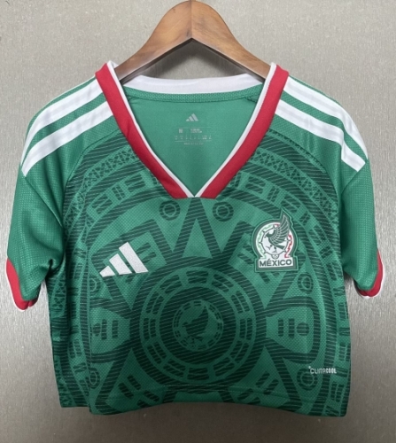 2026/27 Mexico Home Green Female Thailand Soccer Short Style Jersey-308