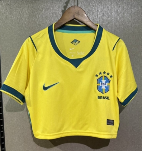 2026/27 Brazil Home Yellow Female Thailand Soccer Short Style Jersey-308