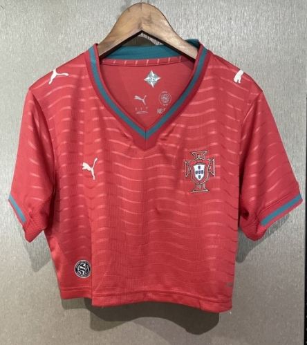 2026/27 Portugal Home Red Female Thailand Soccer Short Style Jersey-308