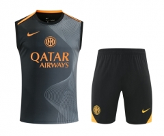 2025/26 Inter Milan Black & Gray Thailand Soccer Training Vest Set-418