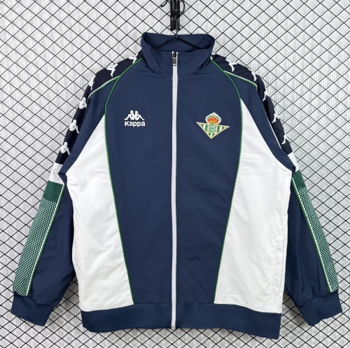 97/98 Retro Version Real Betis Blue & White Windbreaker Hoodies Top -503