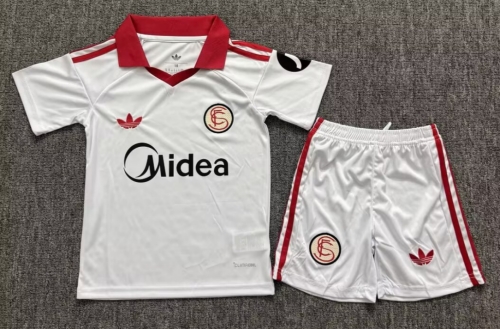 Kids Retro Version Sevilla FC White Kids/Youth Soccer Uniform-JY