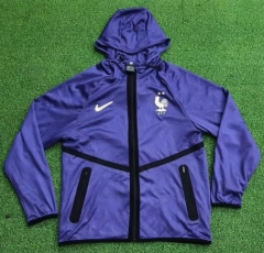 2026/27 France Purple Windbreaker Hoodies Top With Hat-95