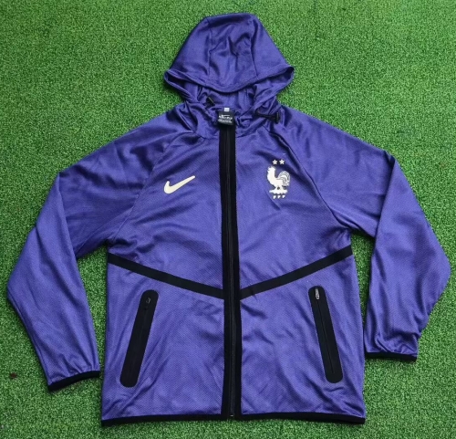 2026/27 France Purple Windbreaker Hoodies Top With Hat-95
