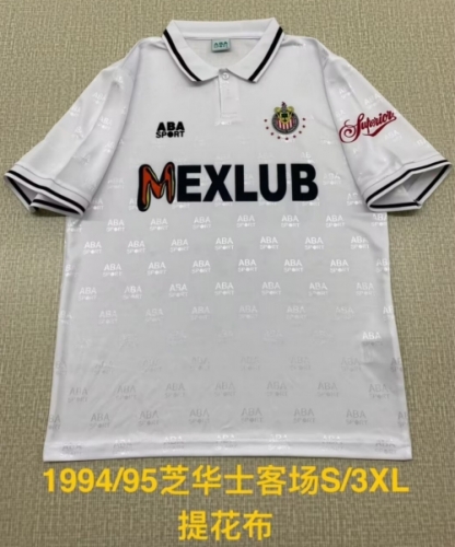 94/95 Retro Version Deportivo Guadalajara Away White Thailand Soccer Jersey AAA-2041