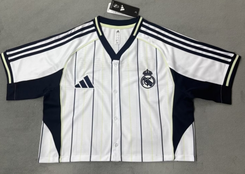 Short Clothing 2026/27 Real Madrid White Women Baseball uniform-510
