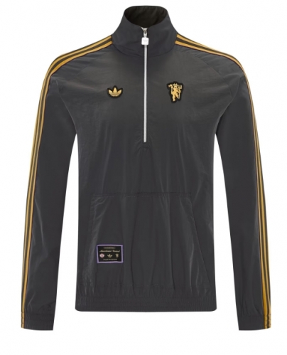 2026/27 Manchester United Black Windbreaker Hoodies Top-LH