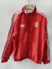 Double-Sided 2026/27 Spain Red & White Windbreaker Hoodies Top-XH