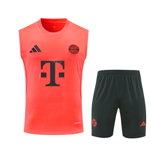 2025/26 Bayern München Rose Red Thailand Soccer Training Vest Set-418
