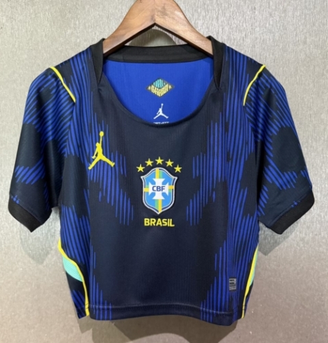 2026/27 Brazil Away Black & Blue Female Thailand Soccer Short Style Jersey-308