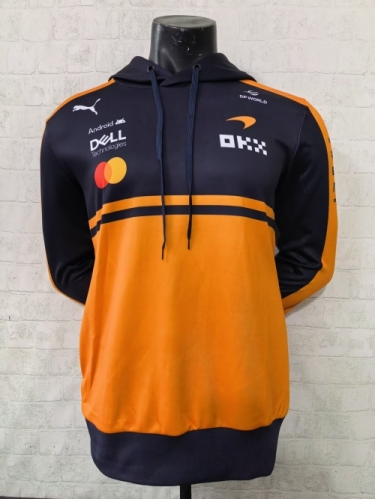 (Size S-3XL) 2026 Mclaren Orange & Blue Formula One Tracksuit Racing Top With Hat-805