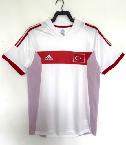 2002 Retro Version Turkey Away White Thailand Soccer Jersey-811/1041