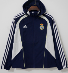2026/27 Rea Madrid Royal Blue Windbreaker Hoodies Top With Hat-66