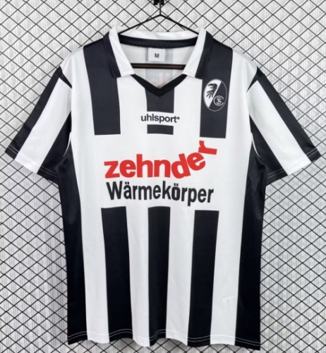 94/95 Retro Version SC Freiburg Away White & Black Thailand Soccer Jersey AAA-503