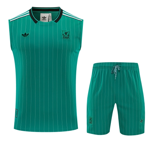 2025/26 Liverpool Green Thailand Soccer Training Vest Set-418