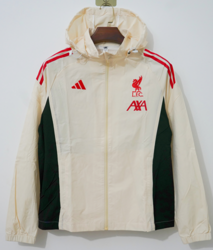 2025/26 Liverpool Yellow Windbreaker Hoodies Top With Hat-66