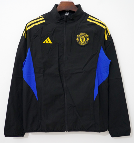 2025/26 Manchester United Black Windbreaker Hoodies Top-66