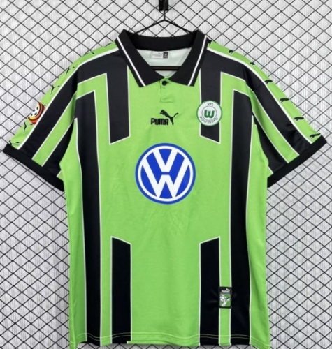 99/00 VfL Wolfsburg Away Black & Green Thailand Soccer Jersey AAA-503