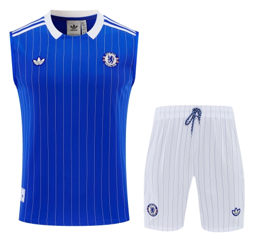 2025/26 Retro Chelsea Blue Thailand Soccer Training Vest Set-418