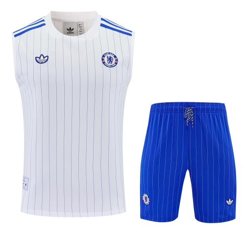 2025/26 Retro Chelsea White Thailand Soccer Training Vest Set-418