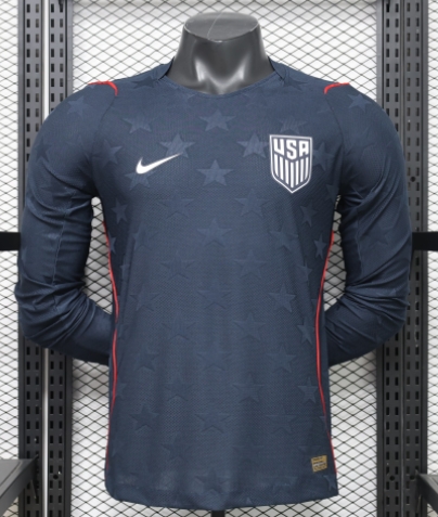 Player Version 2026/27 USA Away Black LS Thailand Soccer Jersey AAA-888