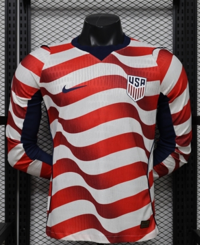 Player Version 2026/27 USA Home Red & White LS Thailand Soccer Jersey AAA-888