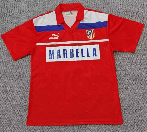 90/93 Retro Version Atlético Madrid Away Red Thailand Soccer Jersey AAA-301