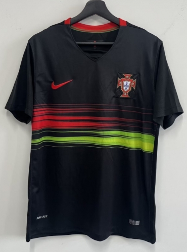 2015 Retro Version Portugal Away Black Thailand Soccer Jersey AAA-301
