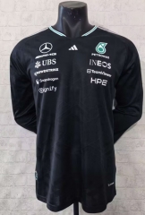 2026 Mercedes Benz Black Round Collar LS Formula One Racing Jersey-805